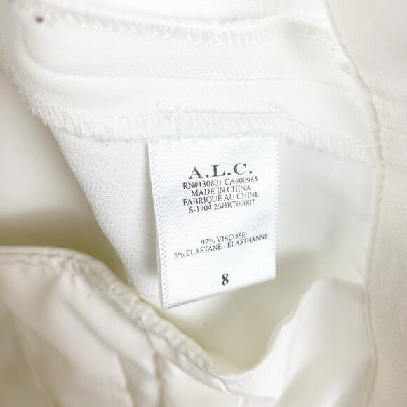 A.L.C. Kyle Crepe White Lace-Up Shorts High Waist Pockets Women’s Size 8 - Picture 7 of 11